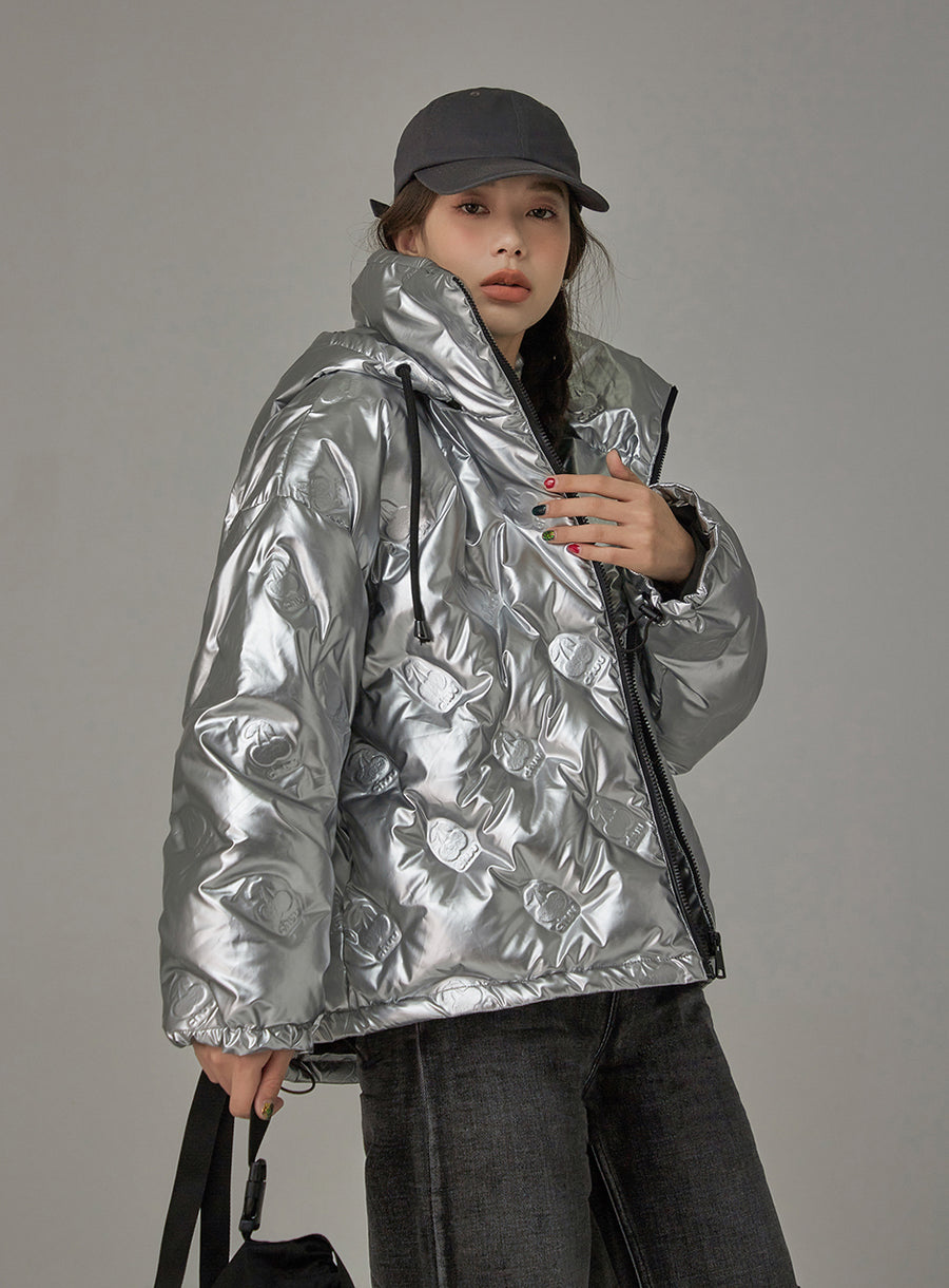 CHUU Metallic Cherries Padded Jacket