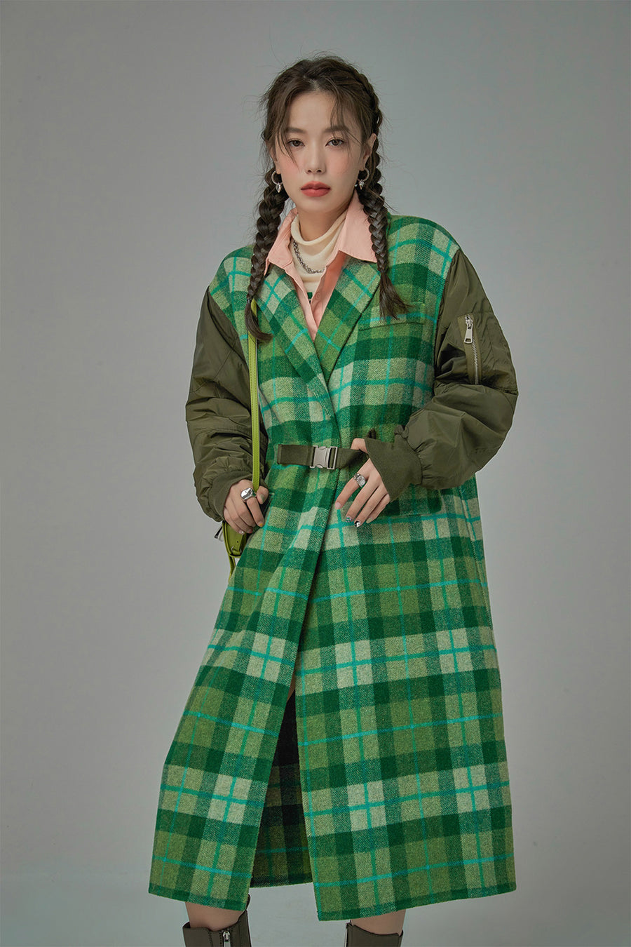 CHUU Something Is About To Change Checkered Coat