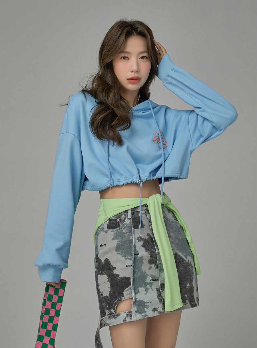 CHUU Bubble And Gum Cropped Hoodie