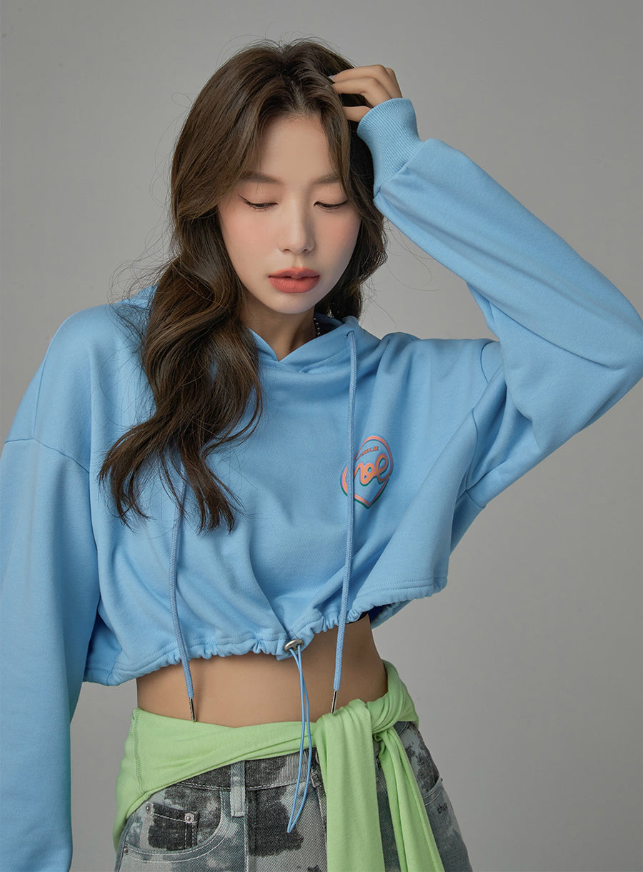 CHUU Bubble And Gum Cropped Hoodie