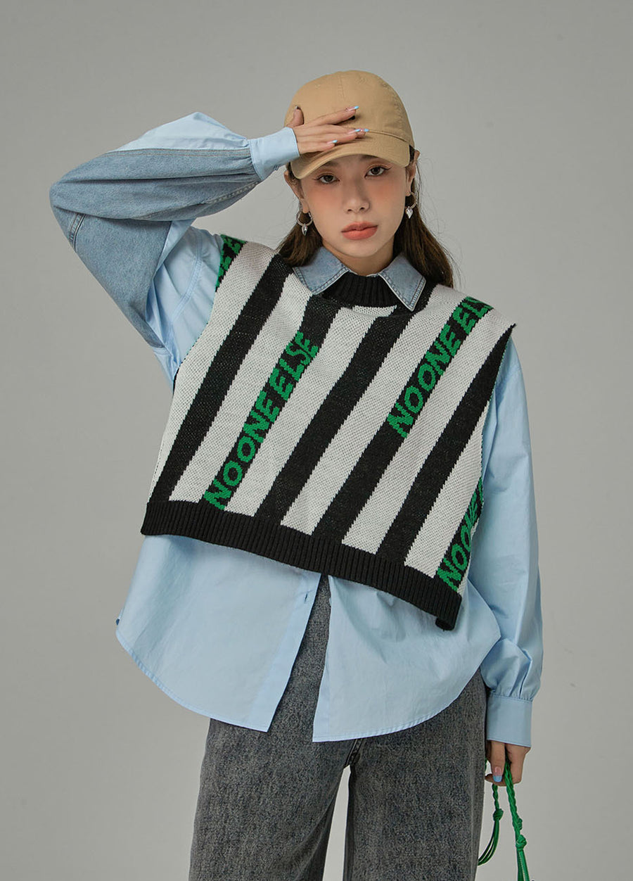 CHUU Curious About You Knit Vest