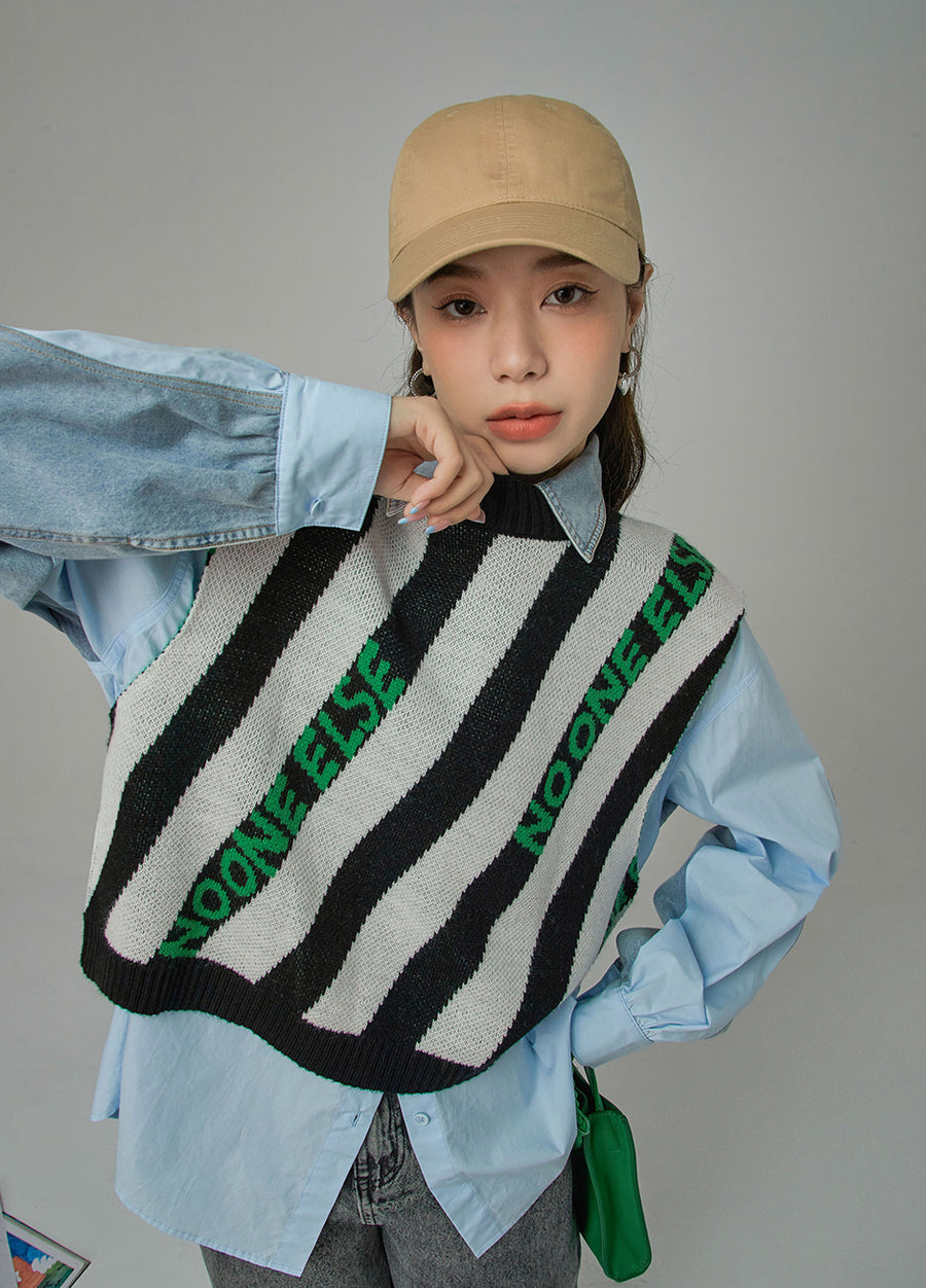 CHUU Curious About You Knit Vest