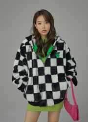 Bring To Stockholm Checkered Jumper Jacket