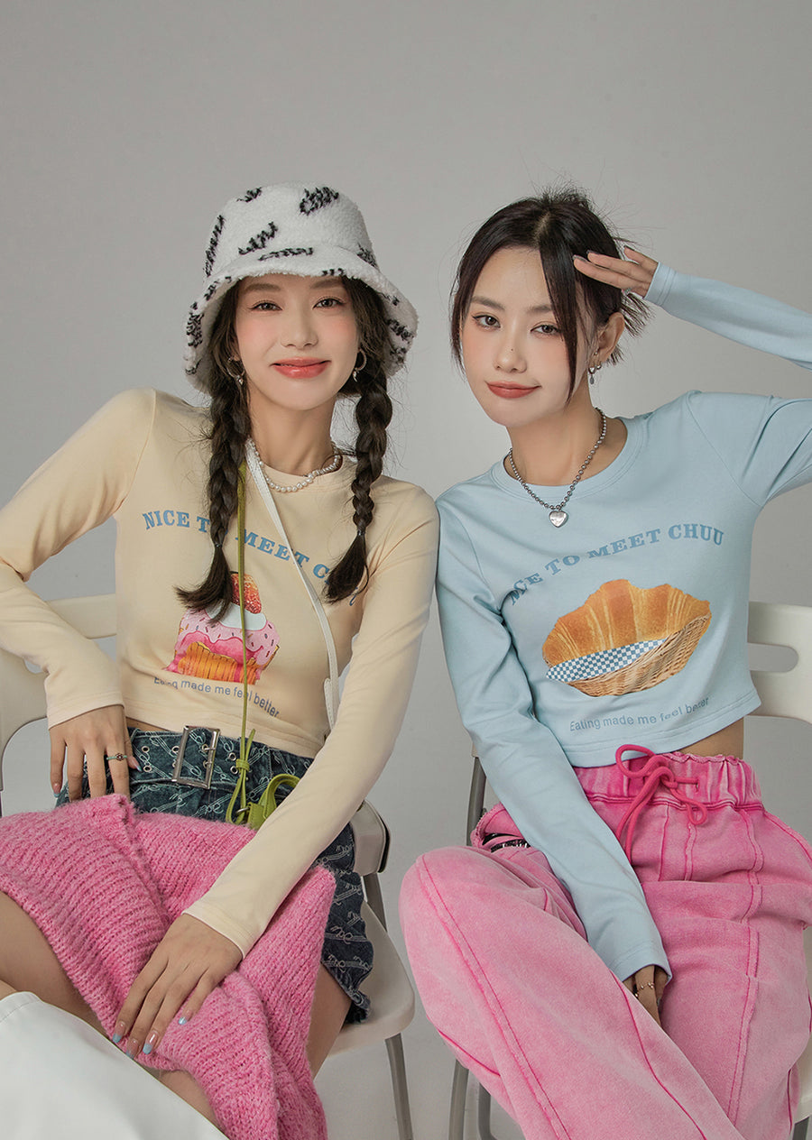 CHUU Cupcake And Croissant Top