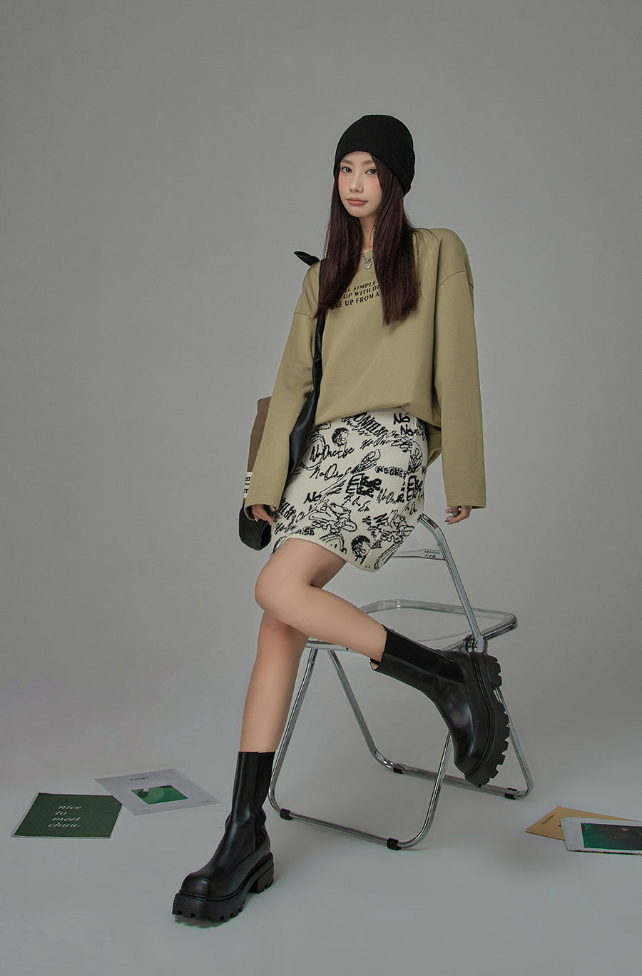 CHUU My Thoughts Matter Mini Skirt