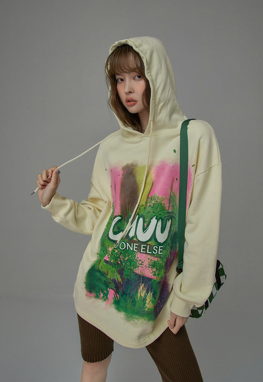 CHUU Lets Go Back To Me Printed Hoodie
