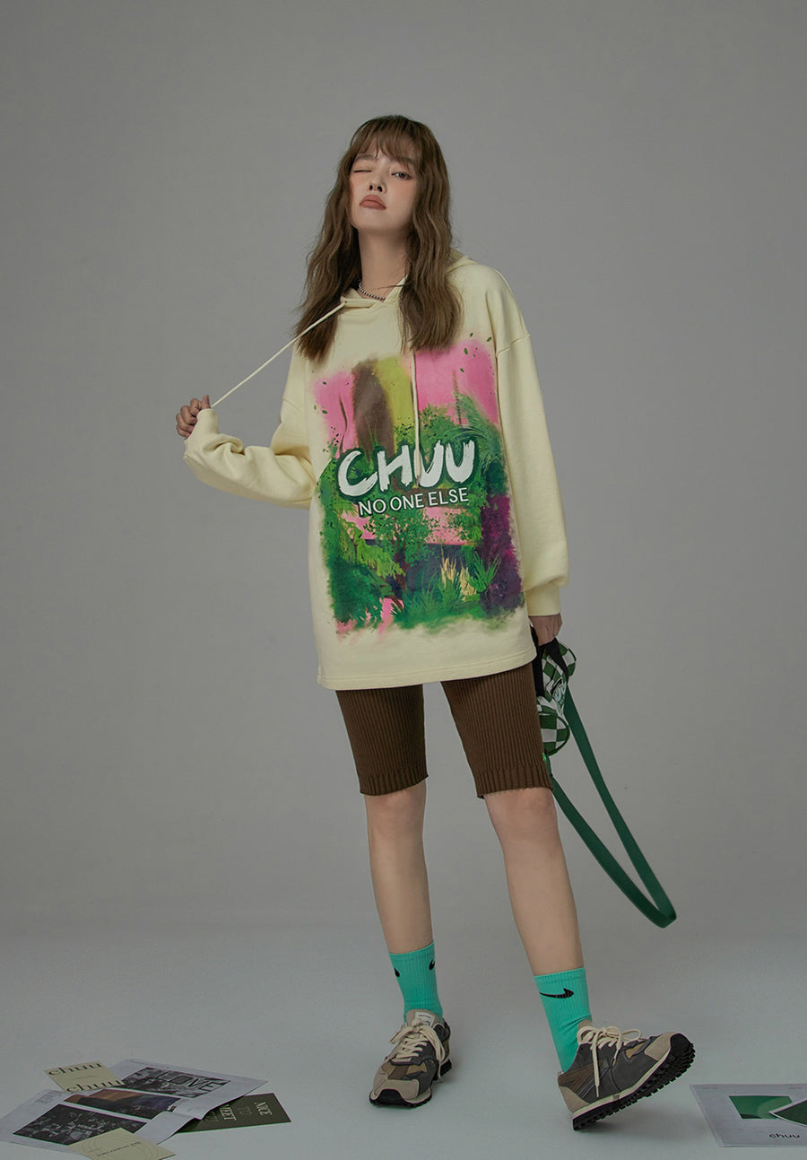 CHUU Lets Go Back To Me Printed Hoodie