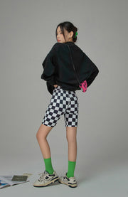 Here You Are Checkered Biker Leggings