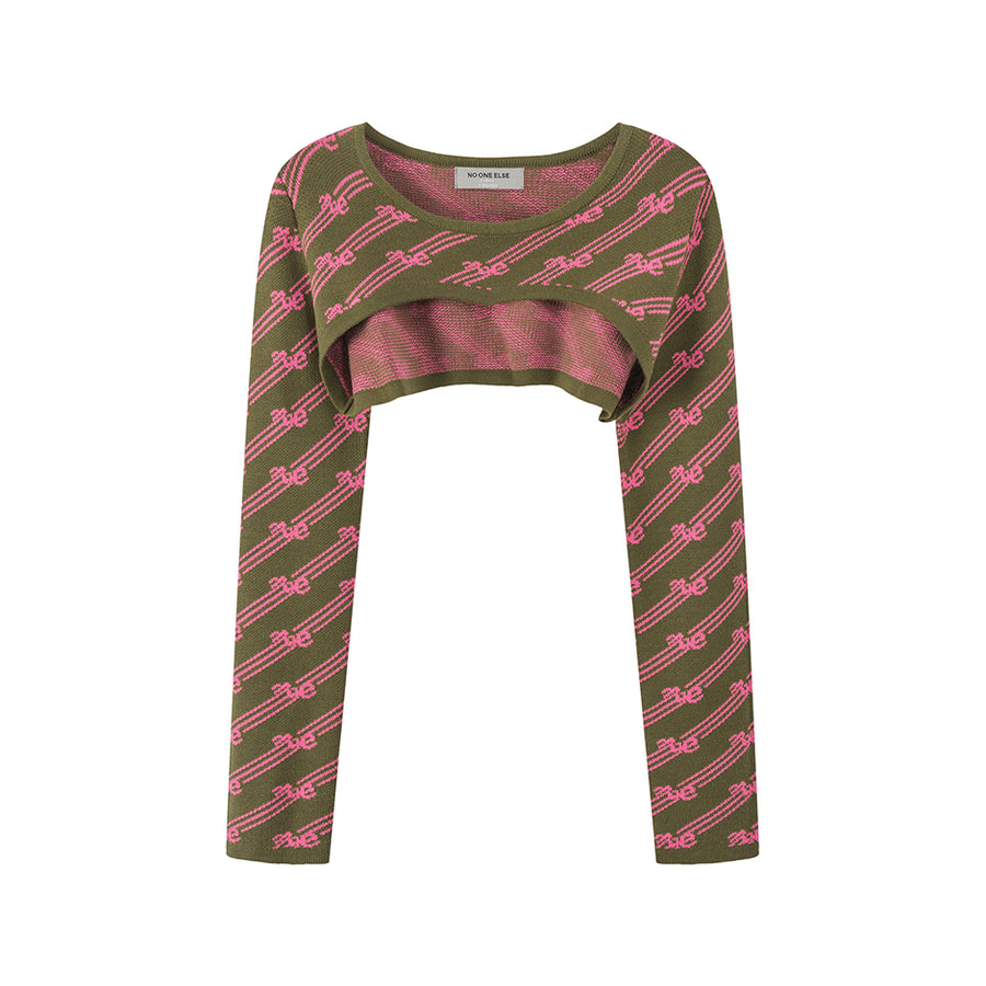 CHUU Never Saw It Coming Cropped Knit Top
