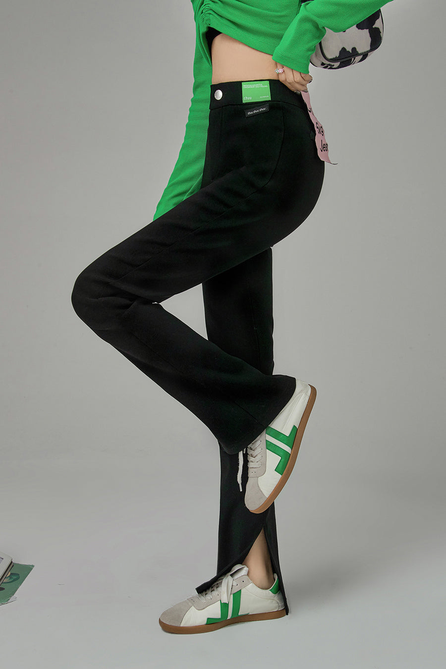 CHUU Somebody Got You Slit Pants