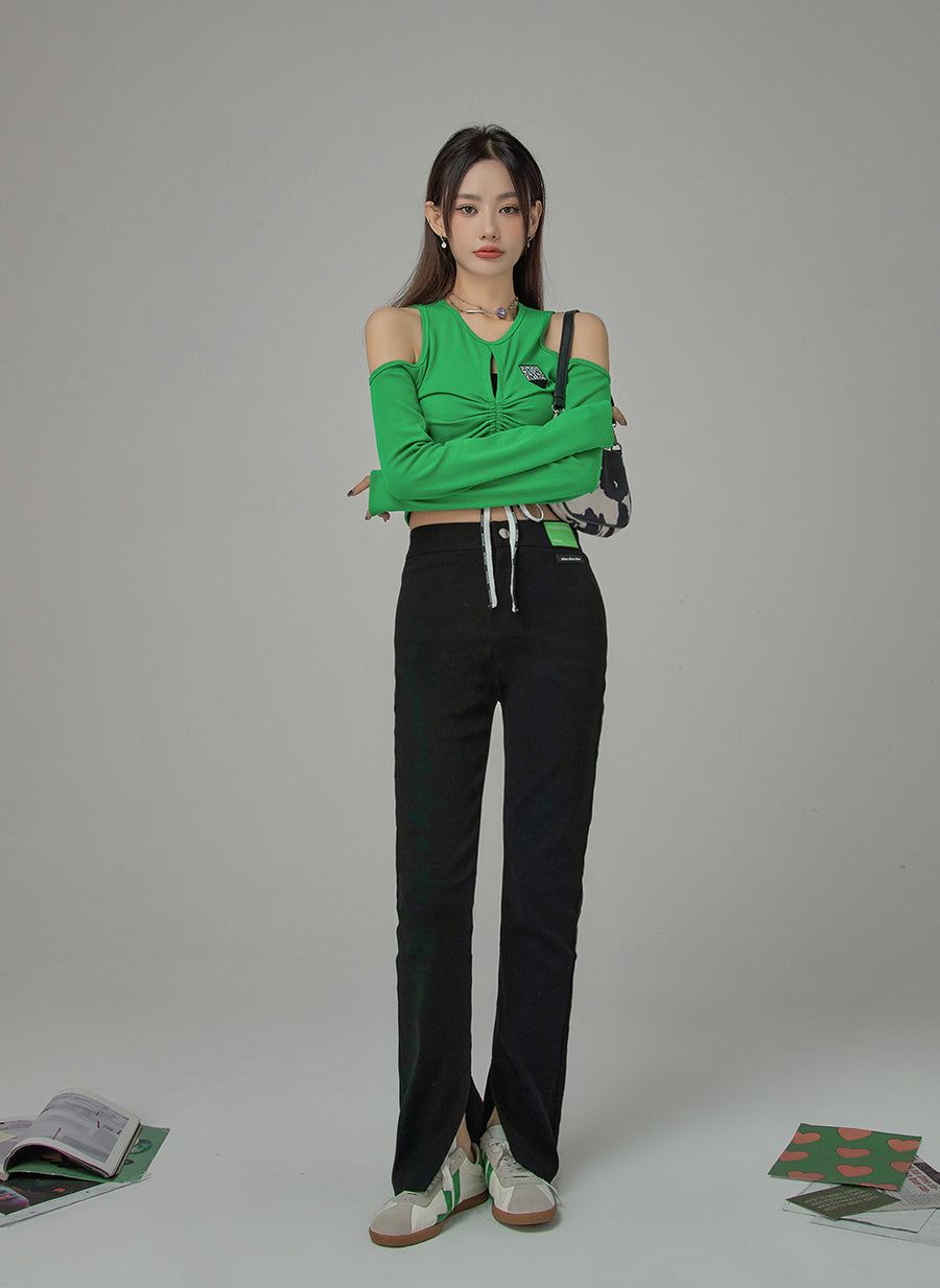 CHUU Somebody Got You Slit Pants