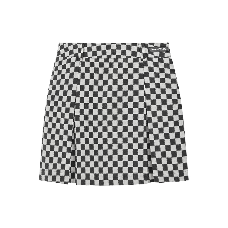 CHUU Sixty Seconds Of Happiness Checkered Skirt