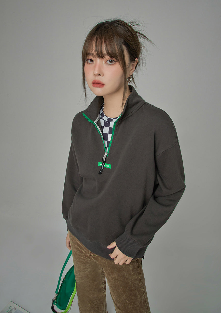 CHUU It Felt Like Heaven Half Zip-Up Sweatshirt