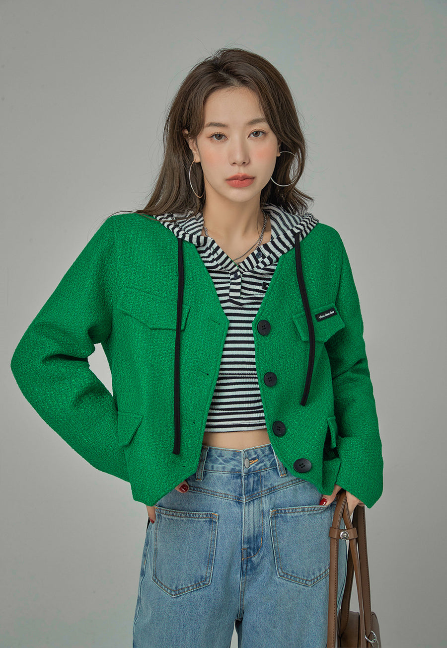 CHUU Bloom With Grace Tweed Jacket
