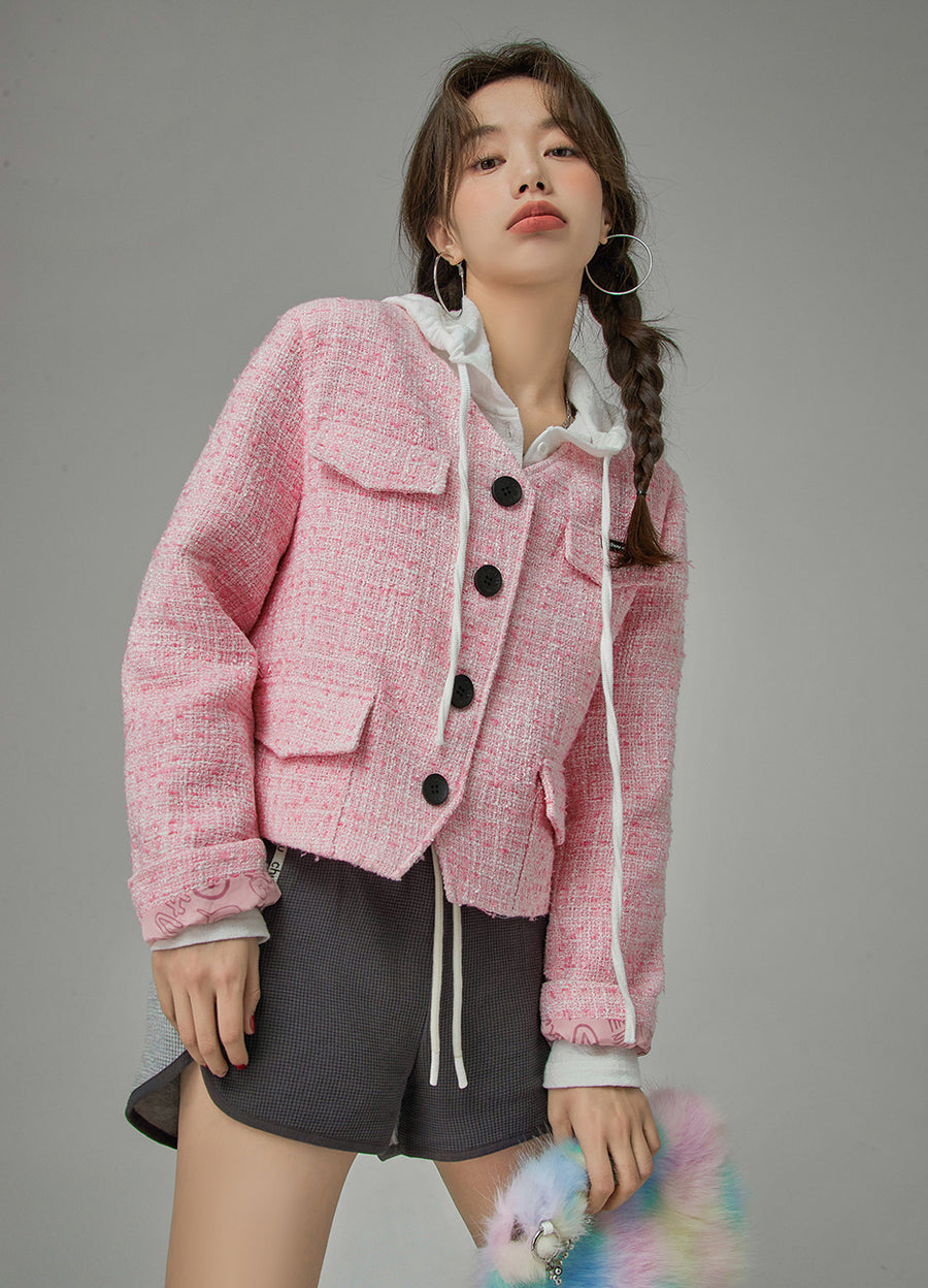 CHUU Bloom With Grace Tweed Jacket