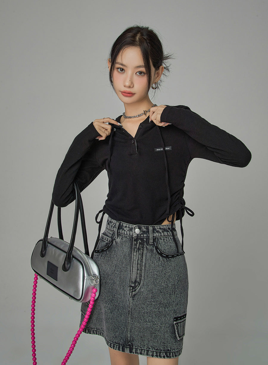CHUU She Was So Artistic Ruched Top