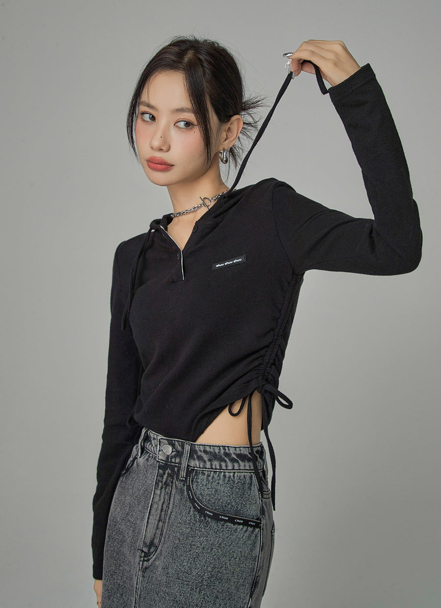 CHUU She Was So Artistic Ruched Top