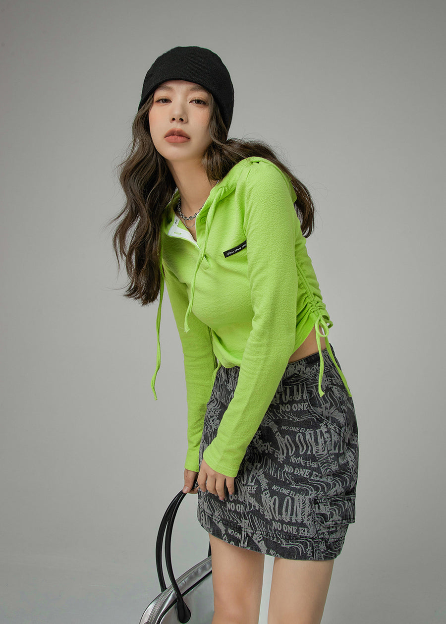 CHUU She Was So Artistic Ruched Top