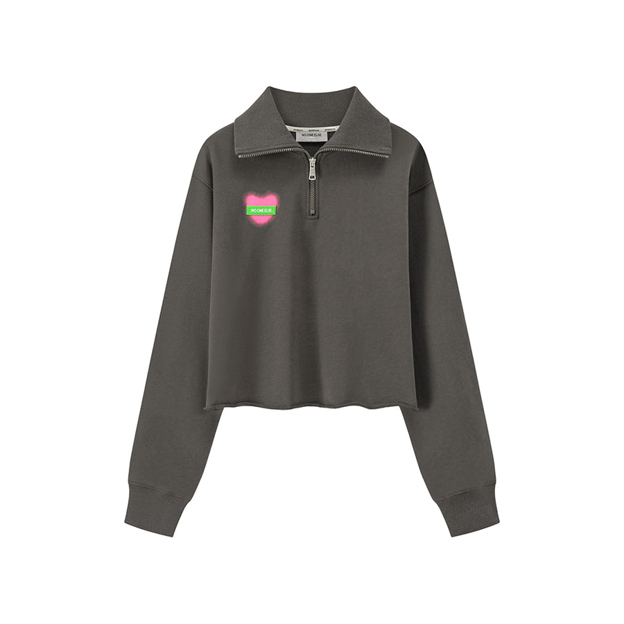 CHUU The Secret Garden Half Zip-Up Sweatshirt