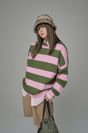 On A Speedrun Stripes Knit Sweater