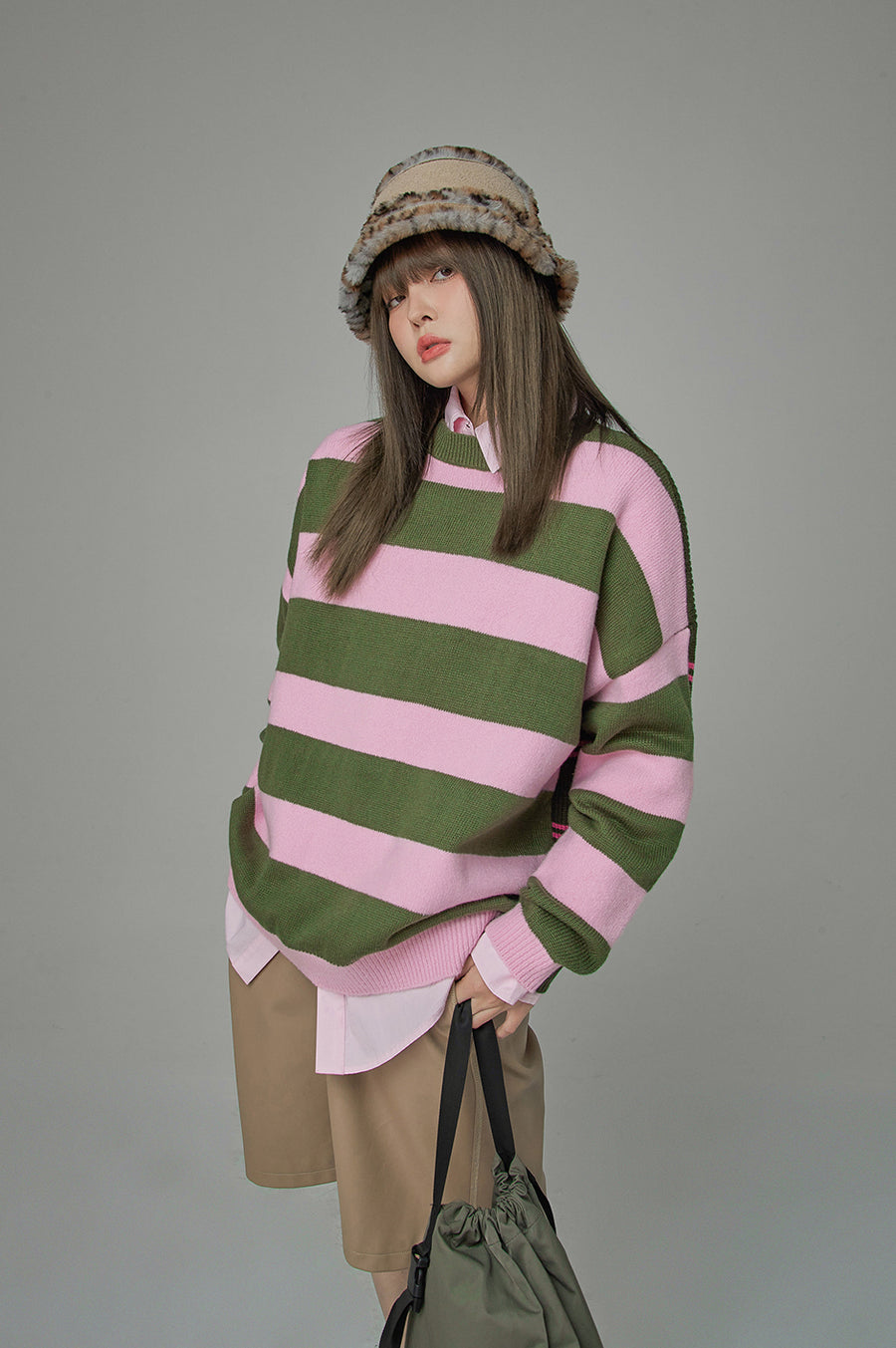 CHUU On A Speedrun Stripes Knit Sweater