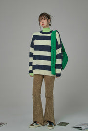 On A Speedrun Stripes Knit Sweater