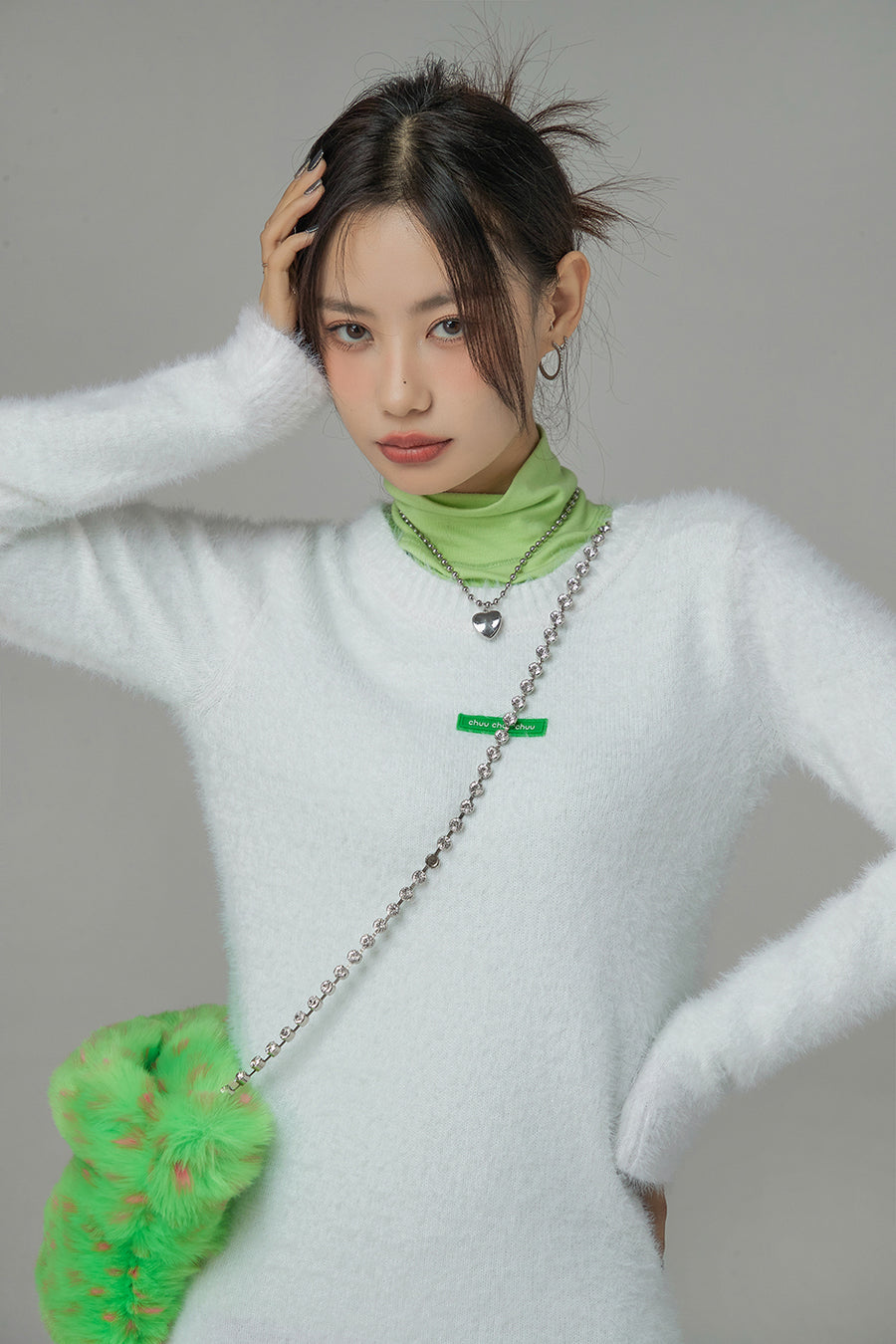 CHUU The World Is Not The Same Furry Dress