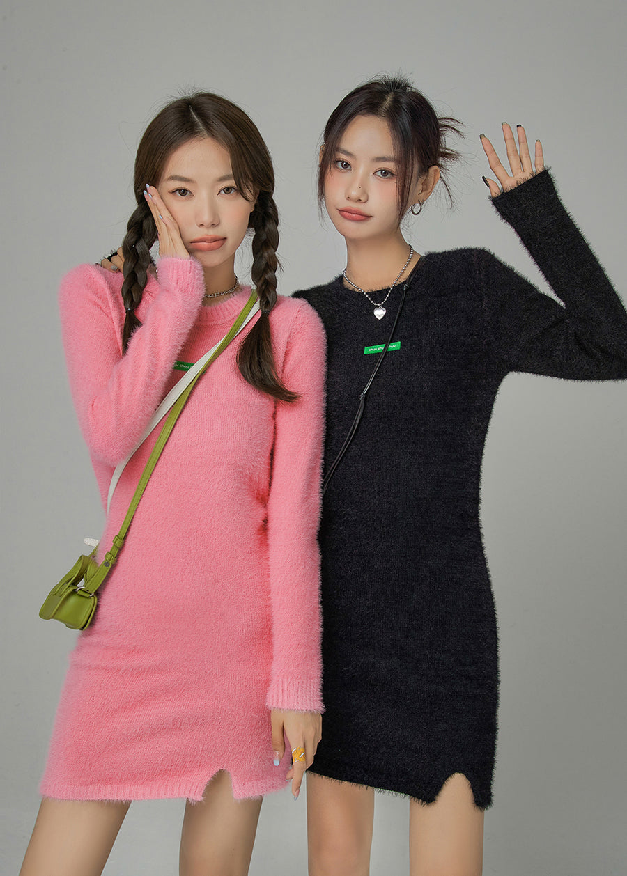 CHUU The World Is Not The Same Furry Dress