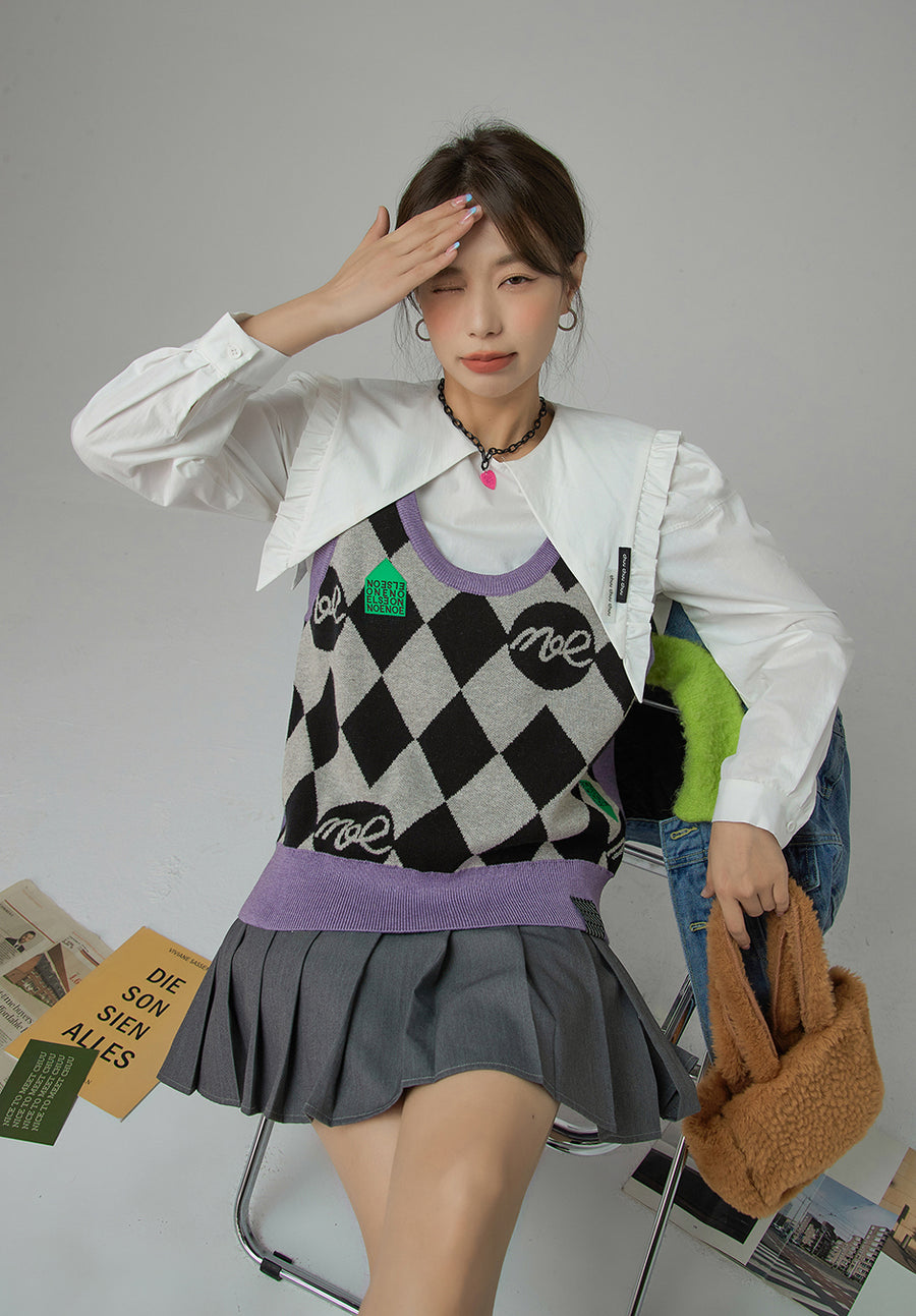 CHUU Apparently Im Dramatic Knit Vest