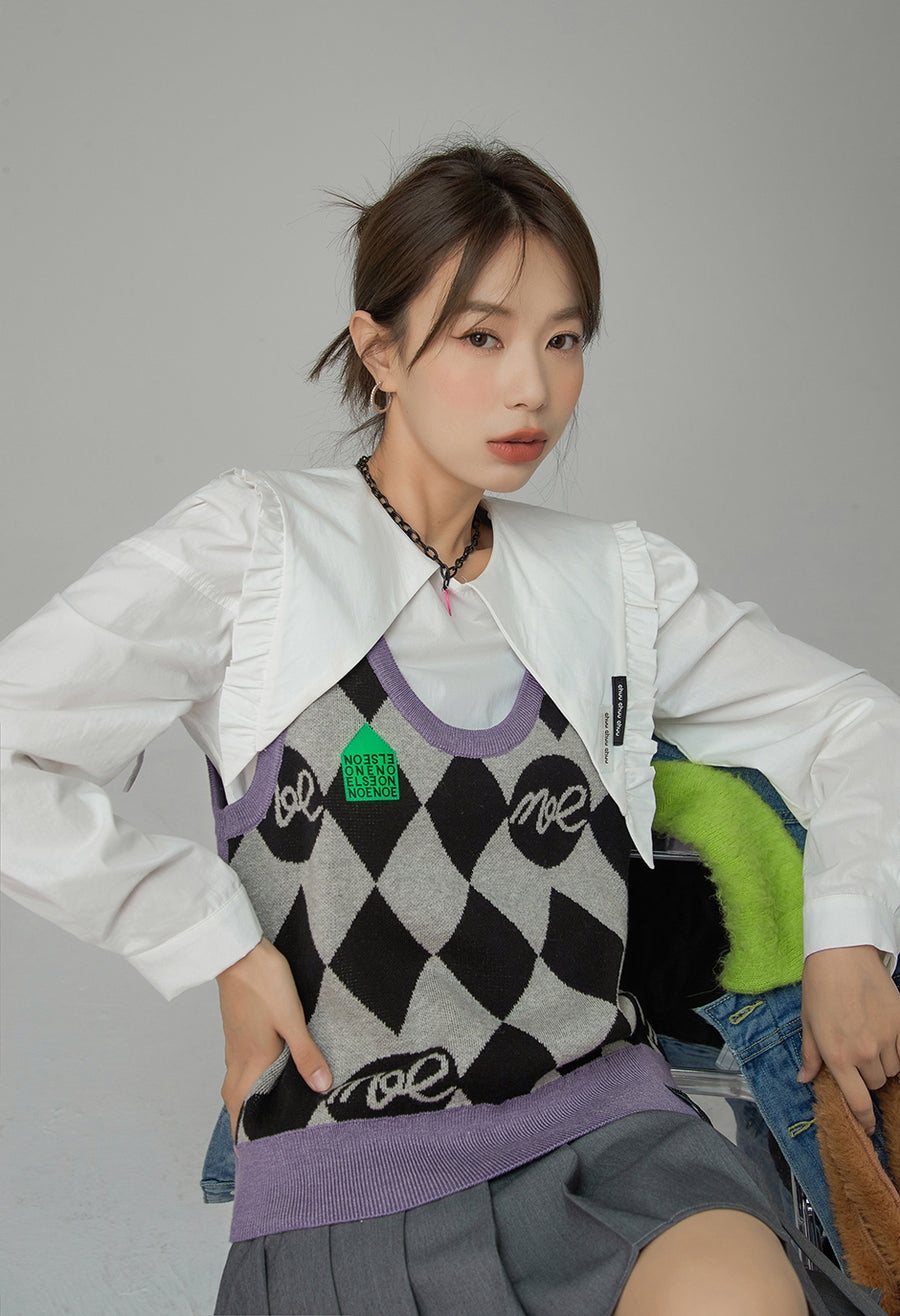 CHUU Apparently Im Dramatic Knit Vest
