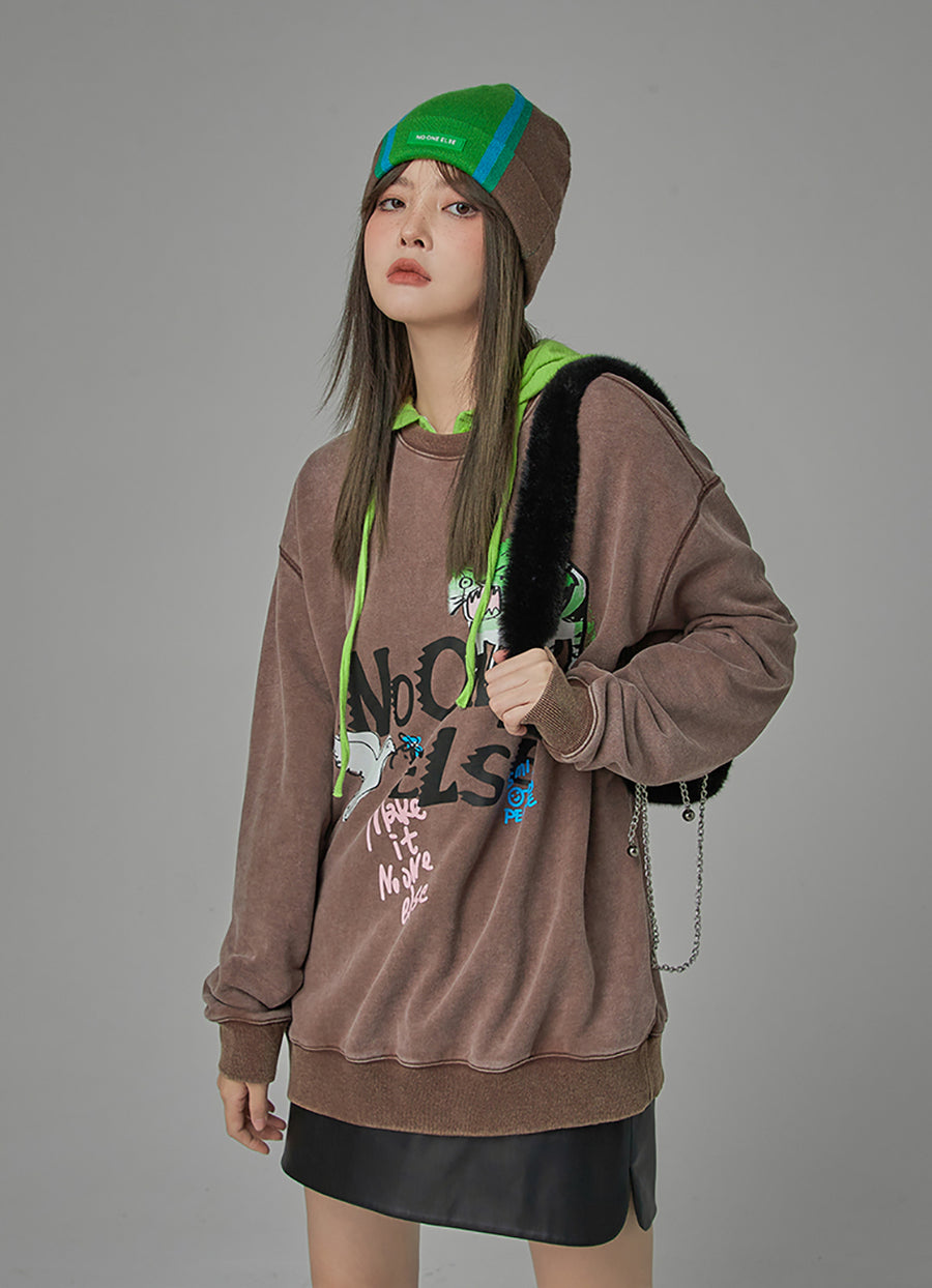 CHUU Make Some Noise Printed Sweatshirt