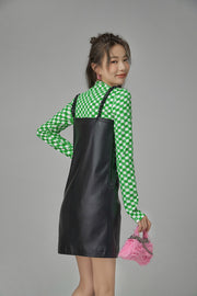 Just Let Me Know Leather Slip Dress