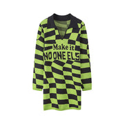 Save Your Energy For Me Checkered Knit Dress