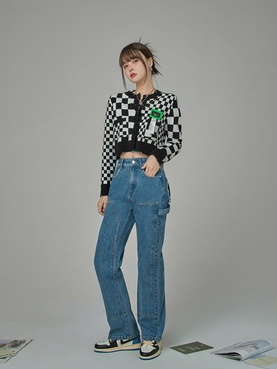 CHUU Making Everyone Jealous Checkered Cardigan