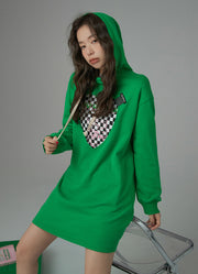 With An Open Heart Cutout Hood Dress
