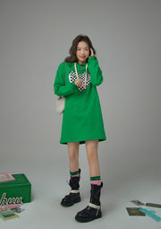 With An Open Heart Cutout Hood Dress