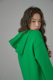 With An Open Heart Cutout Hood Dress