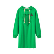 With An Open Heart Cutout Hood Dress