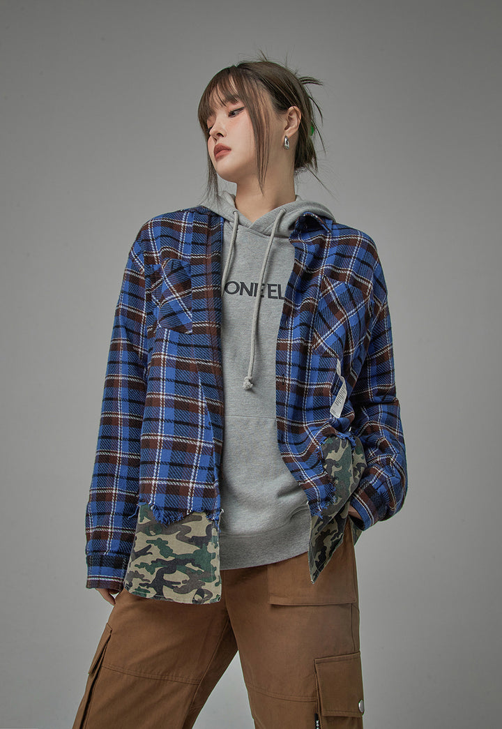 Looking For Unusual Plaid Camo Shirt