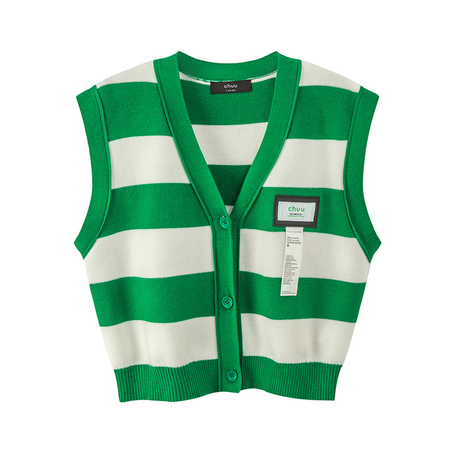 CHUU Hopelessly Dreaming Stripes Knit Vest