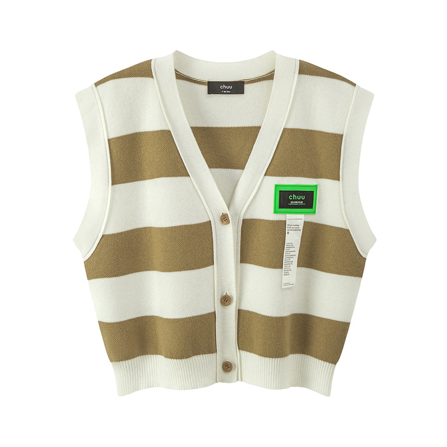 CHUU Hopelessly Dreaming Stripes Knit Vest