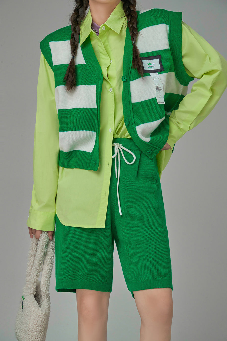 CHUU Hopelessly Dreaming Stripes Knit Vest