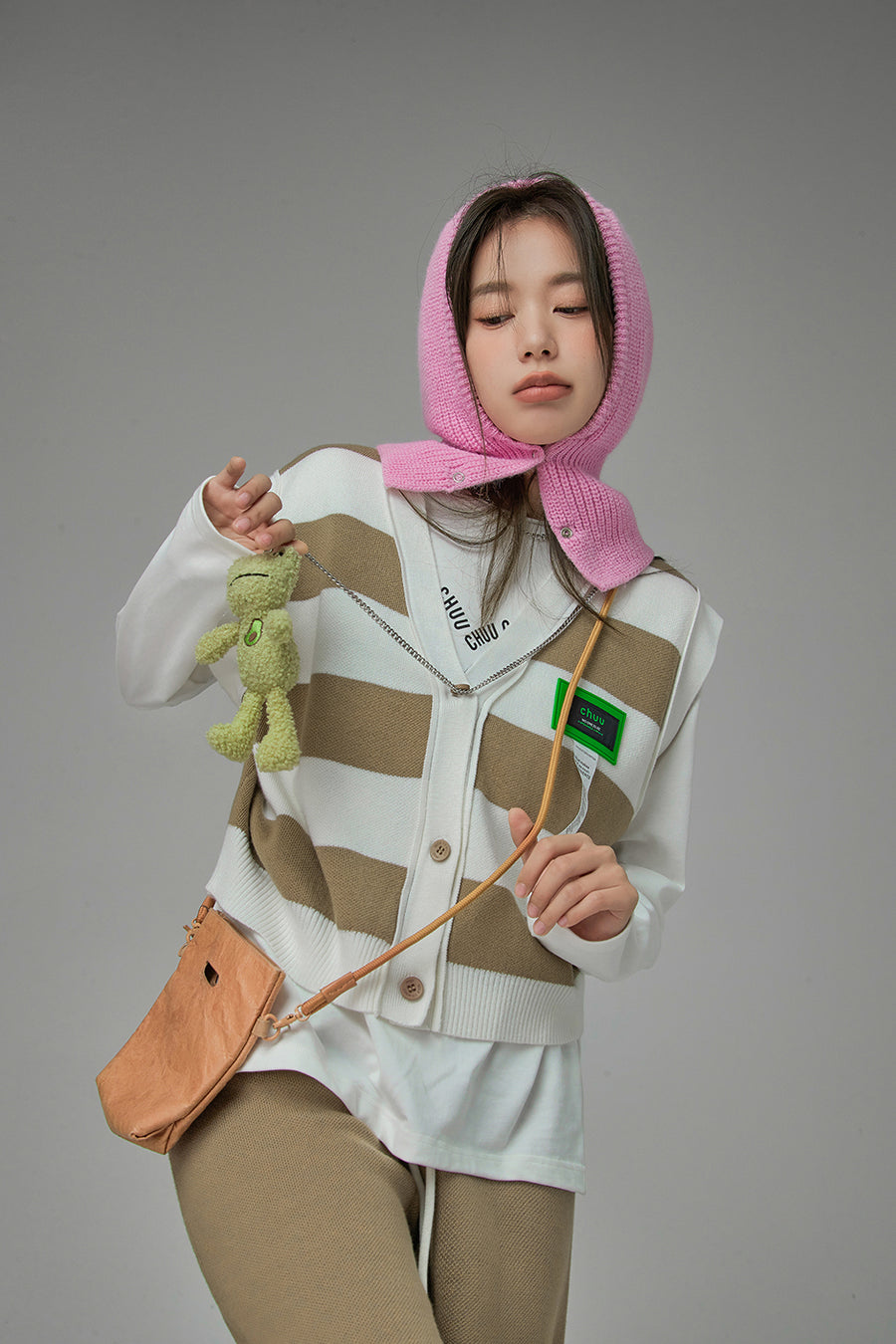 CHUU Hopelessly Dreaming Stripes Knit Vest