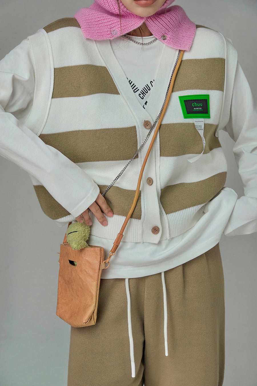 CHUU Hopelessly Dreaming Stripes Knit Vest