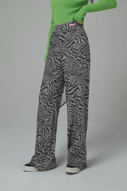 Zebra Print Wide Slacks Pants