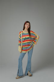 Rainbow Stripe Knit Sweater