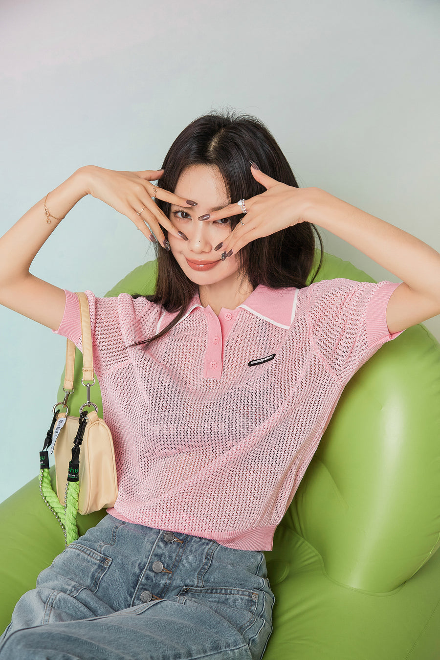 CHUU Where This Is Going Polo Knit Top