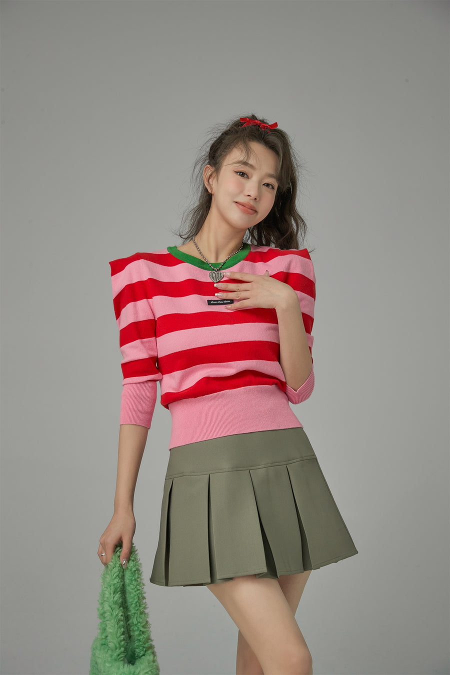 CHUU You Are So Sweet Stripes Knit Top