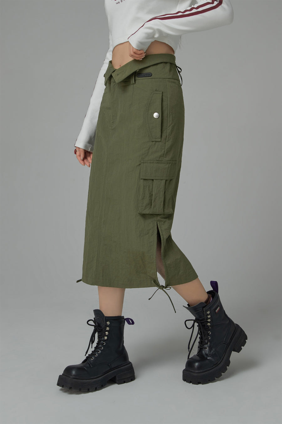 CHUU Cargo A-Line Long Skirt