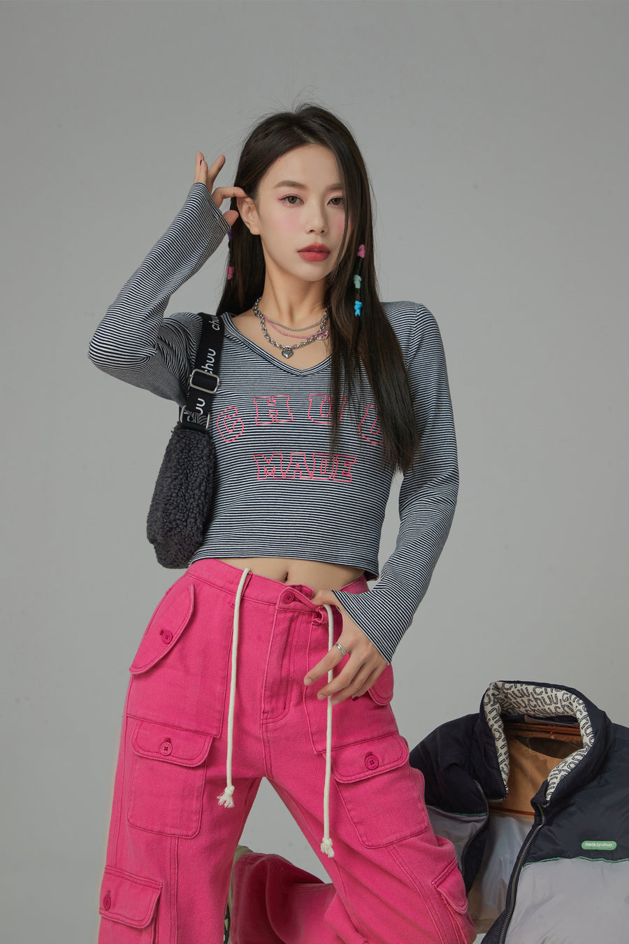 CHUU Lets Play Ball Cropped T-Shirt